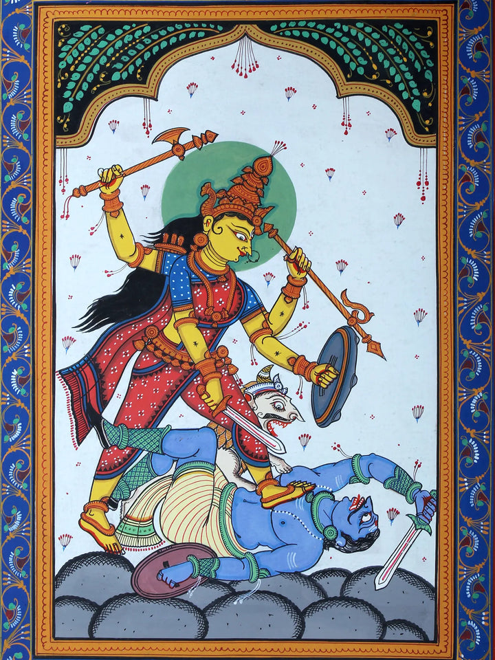 Goddess Durga Patachitra Pattachitra Painting on Cloth by Rabi Behera Pattachitra · view 2