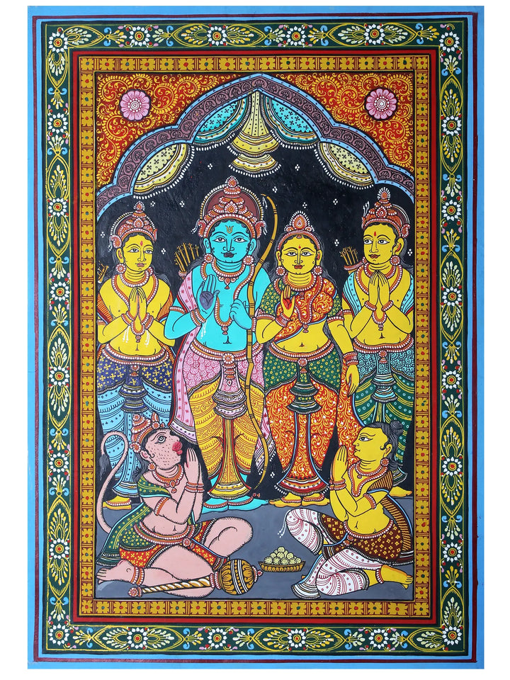 Ram Darbar Pattachitra Painting on Cloth by Rabi Behera · view 1