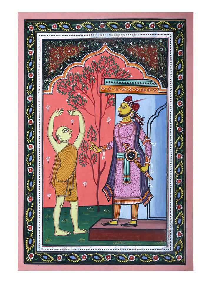 An Episode from the Life of Shri Chaitanya Mahaprabhu Pattachitra Painting on Cloth by Rabi Behera · view 1