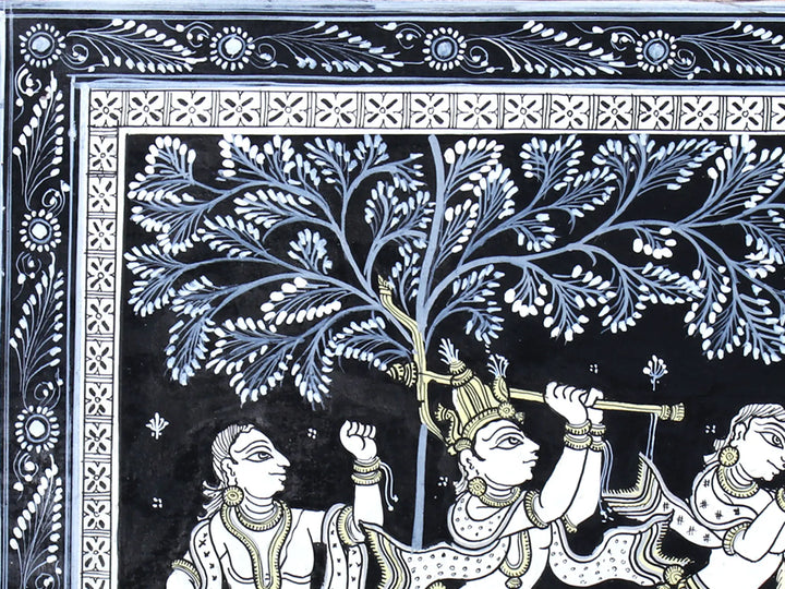 Krishna Killing the Demon Aghasura Pattachitra Painting on Cloth by Rabi Behera · view 4