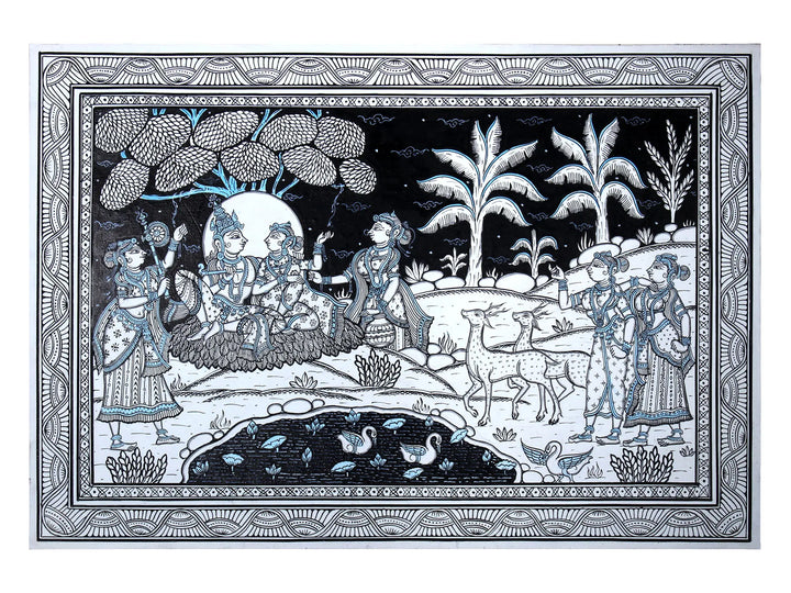 Rasa Leela of Murli Manohar (Krishna) Pattachitra Painting on Cloth by Rabi Behera · view 1
