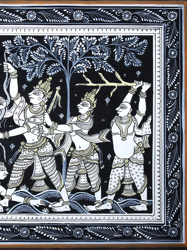 Bakasura Vadha Pattachitra Painting on Cloth by Rabi Behera · view 3