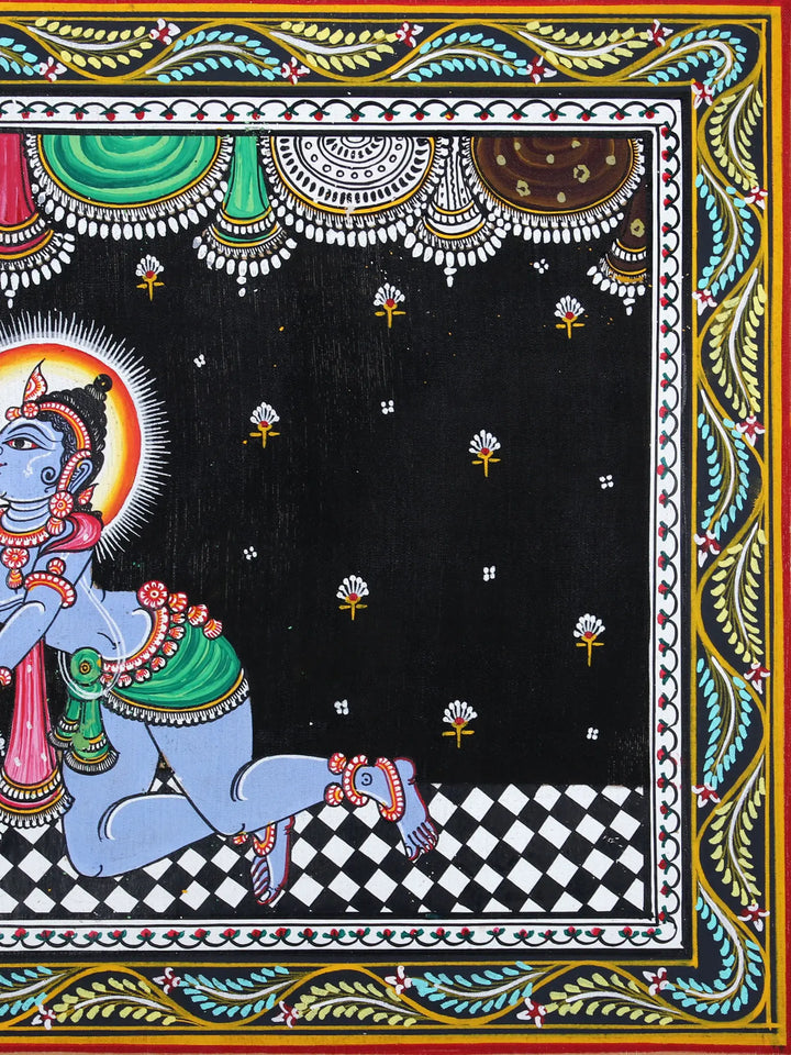 Butter Krishna Pattachitra Painting on Cloth by Rabi Behera · view 4