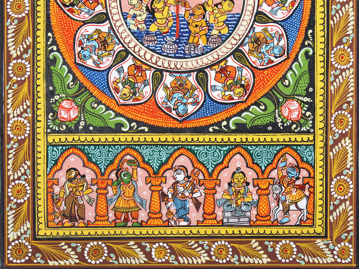 Lord Krishna Stealing the Clothes of Gopis Pattachitra Painting on Cloth by Rabi Behera · view 4