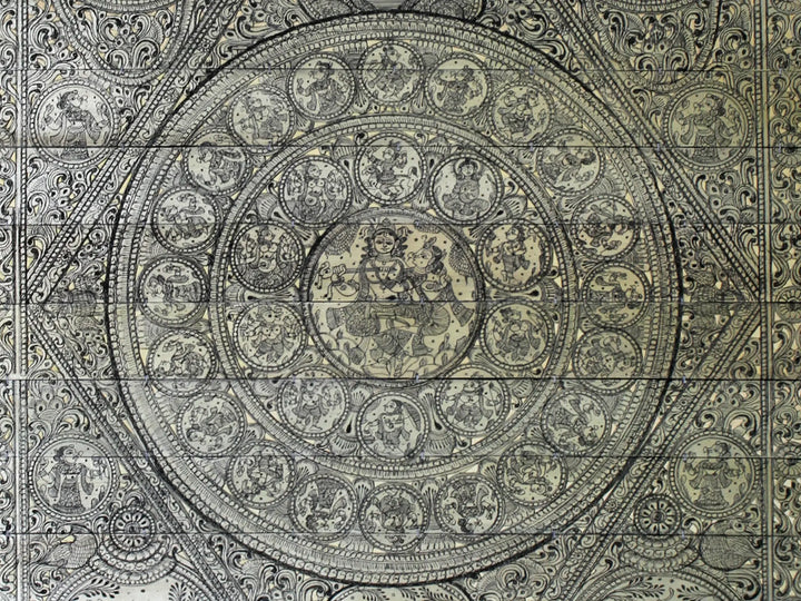 Radha Krishna and His Leelas Pattachitra Painting on Cloth by Rabi Behera · view 3