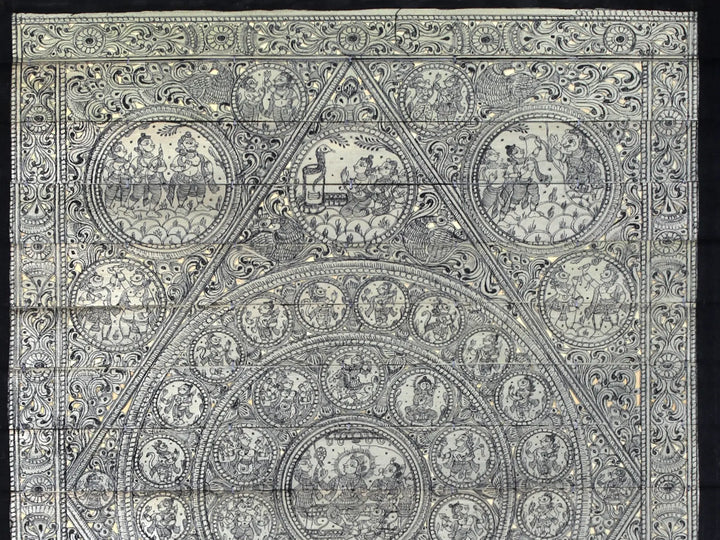 Ramayana (The Story of Lord Rama) Pattachitra Painting on Cloth by Rabi Behera · view 2