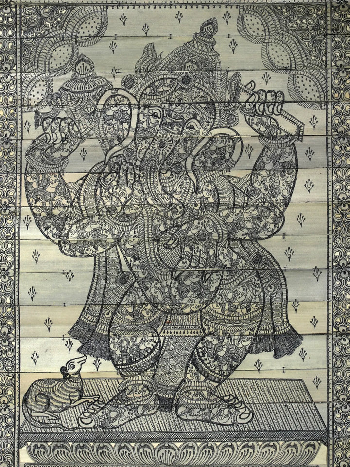 Lord Ganesha Pattachitra Painting on Cloth by Rabi Behera · view 3