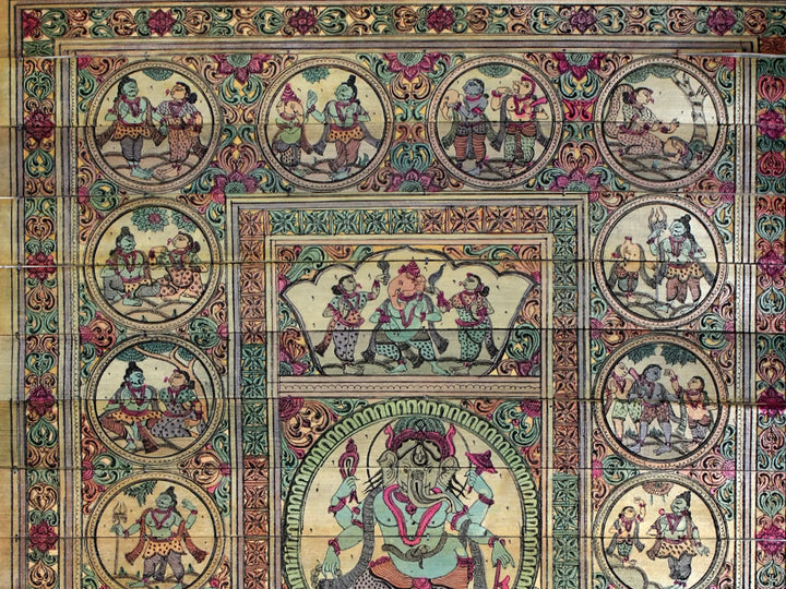 The Story of Vighnaharta Ganesha Pattachitra Painting on Cloth by Rabi Behera · view 2
