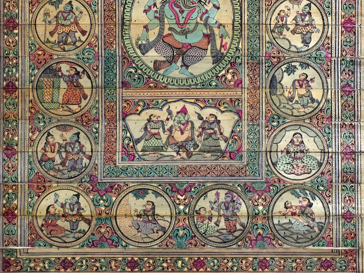 The Story of Vighnaharta Ganesha Pattachitra Painting on Cloth by Rabi Behera · view 4