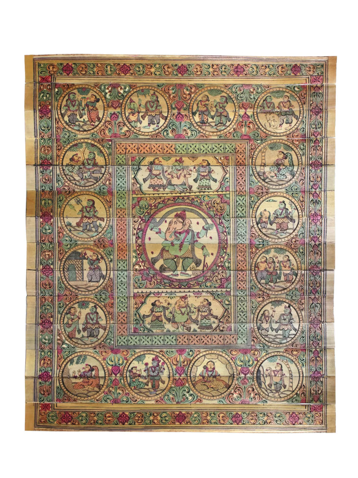 Ganesha Story Pattachitra Painting on Cloth · view 1