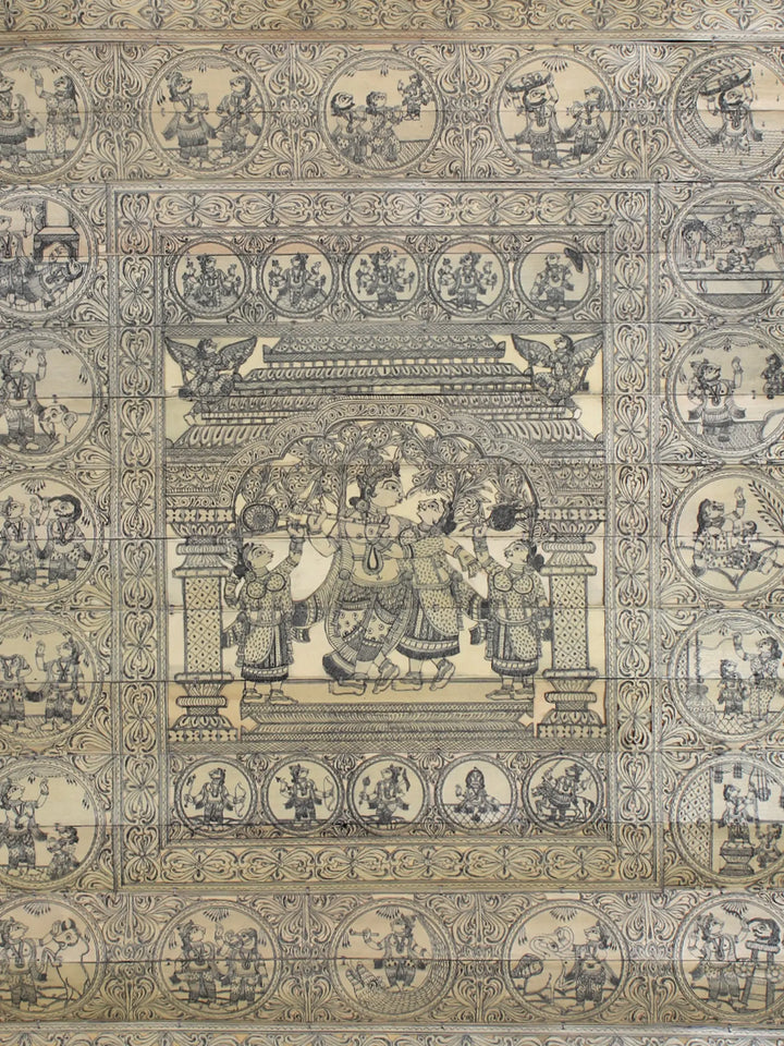 Krishna Lila Pattachitra Painting on Cloth by Rabi Behera · view 3