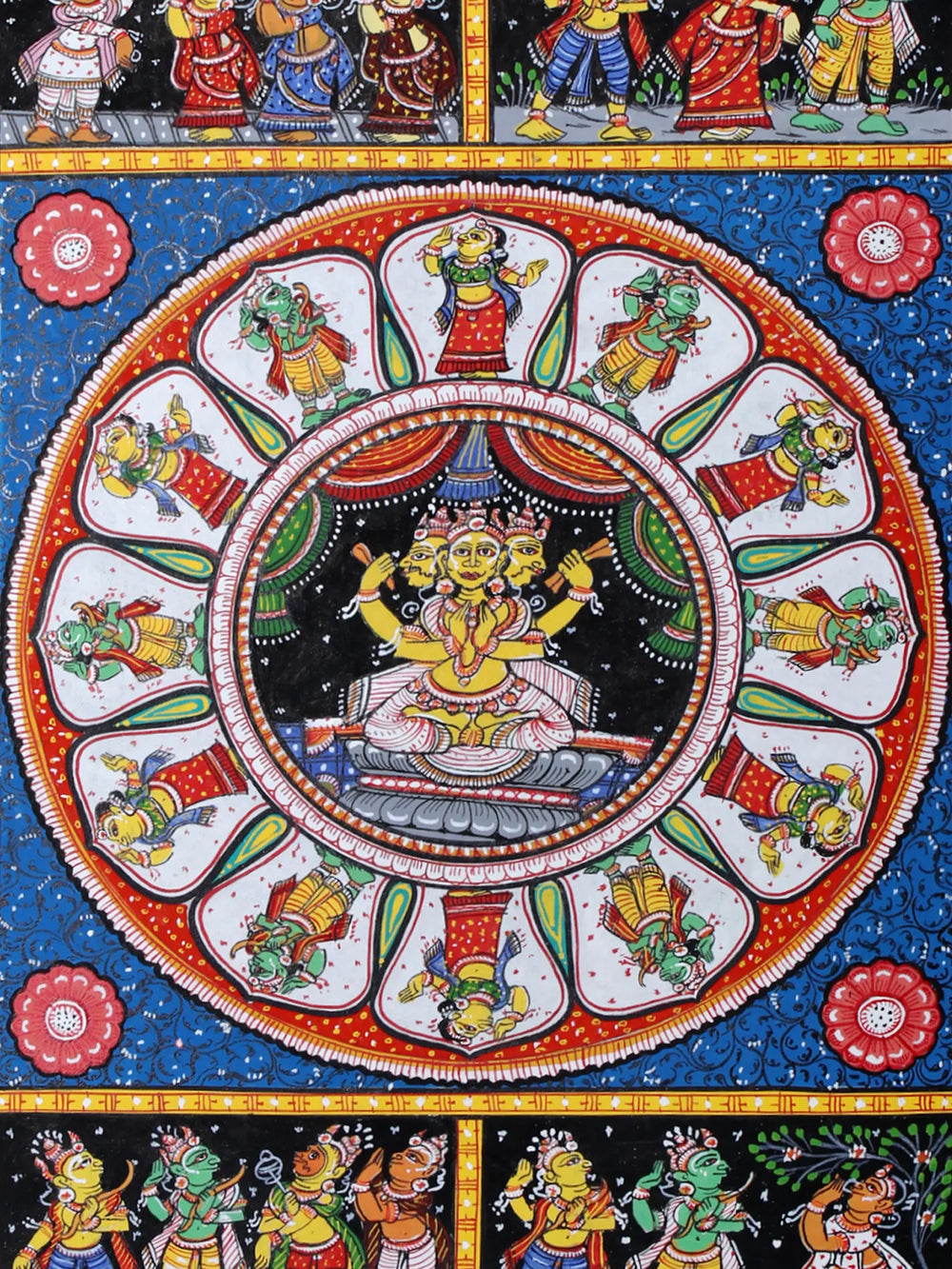 Lord Brahma Ji at Center and Episodes of Ramayan (Shri Ram's Story)