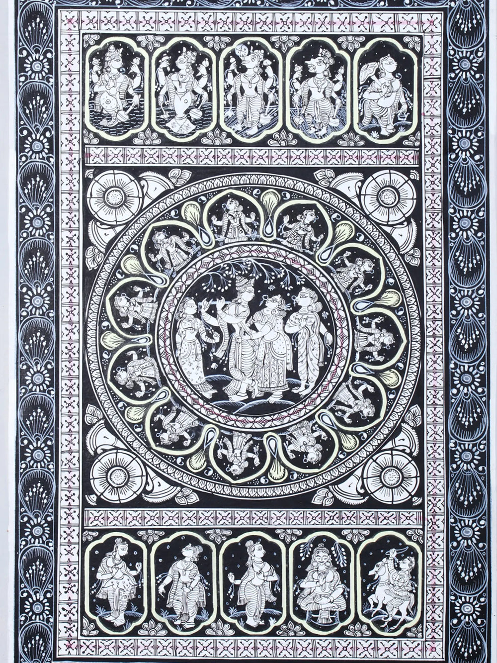 Murli Manohar and Radharani (Radha-Krishna) with Dashavatara of Lord Vishnu