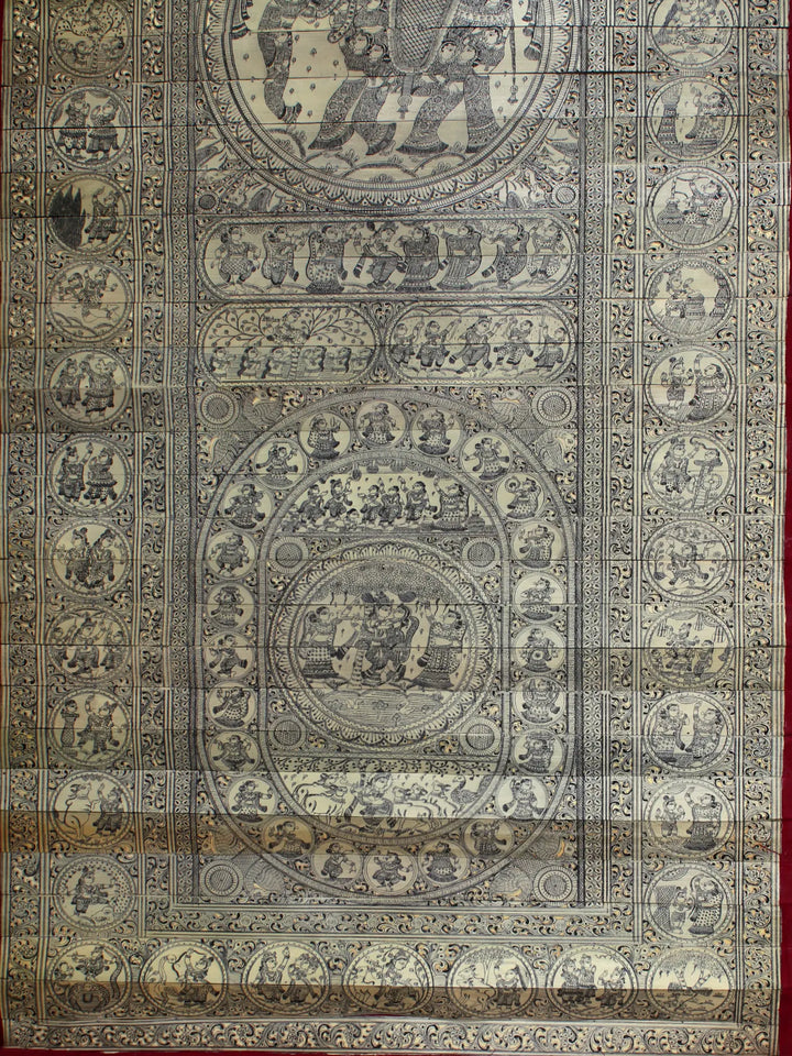 The Story of Lord Krishna (Krishna Leela) Pattachitra Painting on Cloth by Rabi Behera · view 4