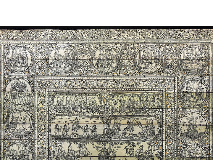 The Story of Lord Krishna (Krishna Leela) Pattachitra Painting on Cloth by Rabi Behera · view 3