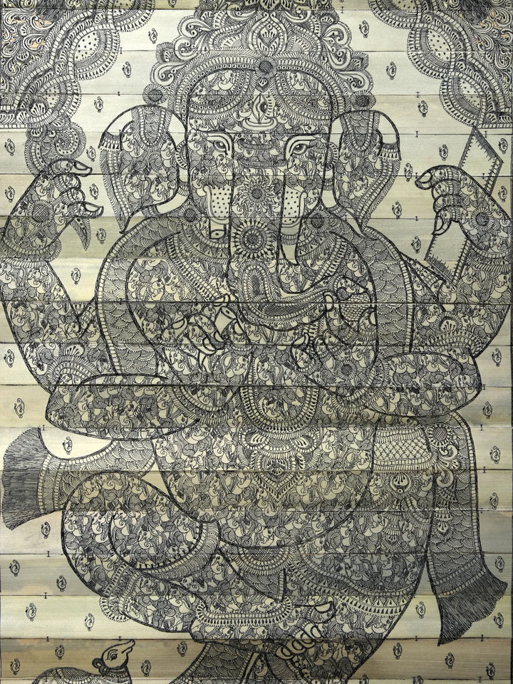 Bhagawan Ganesha Pattachitra Painting on Cloth by Rabi Behera · view 2