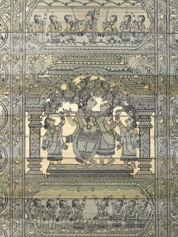 Krishna Lila Pattachitra Painting on Cloth by Rabi Behera · view 2