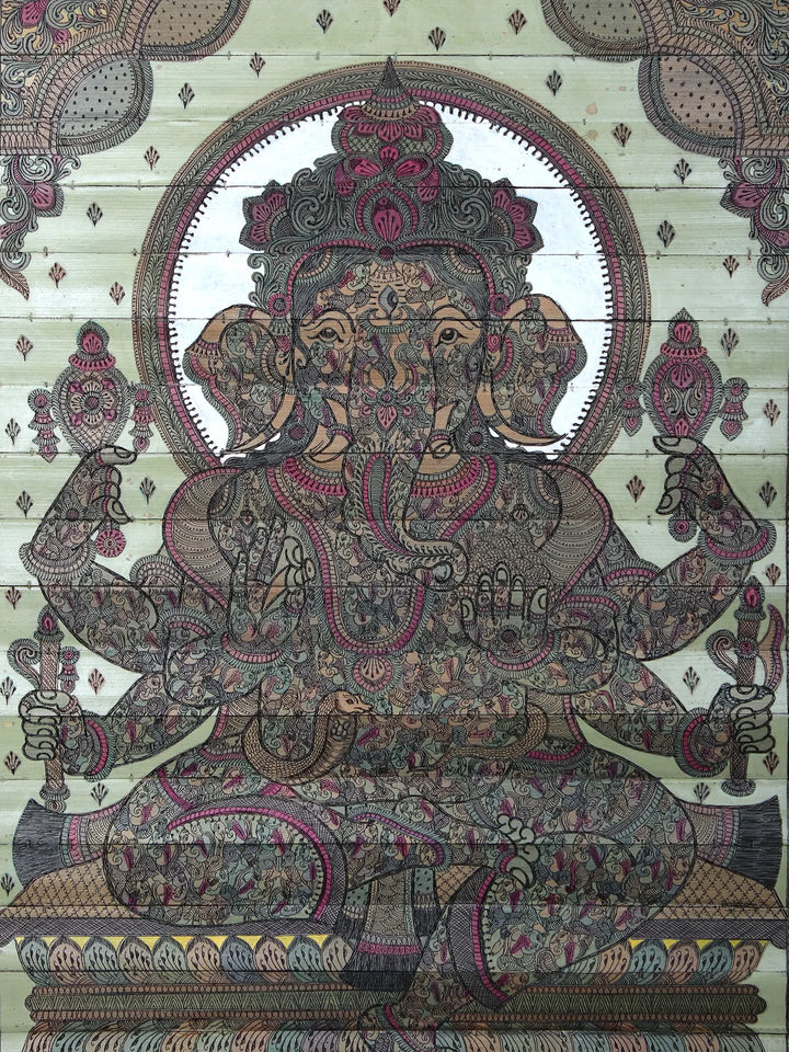 Bhagawan Ganesha Pattachitra Painting on Cloth by Rabi Behera · view 2