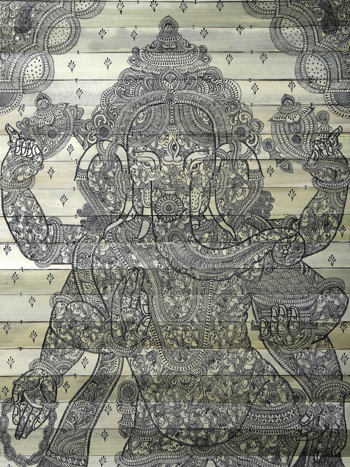 Lord Ganesha Pattachitra Painting on Cloth by Rabi Behera · view 2