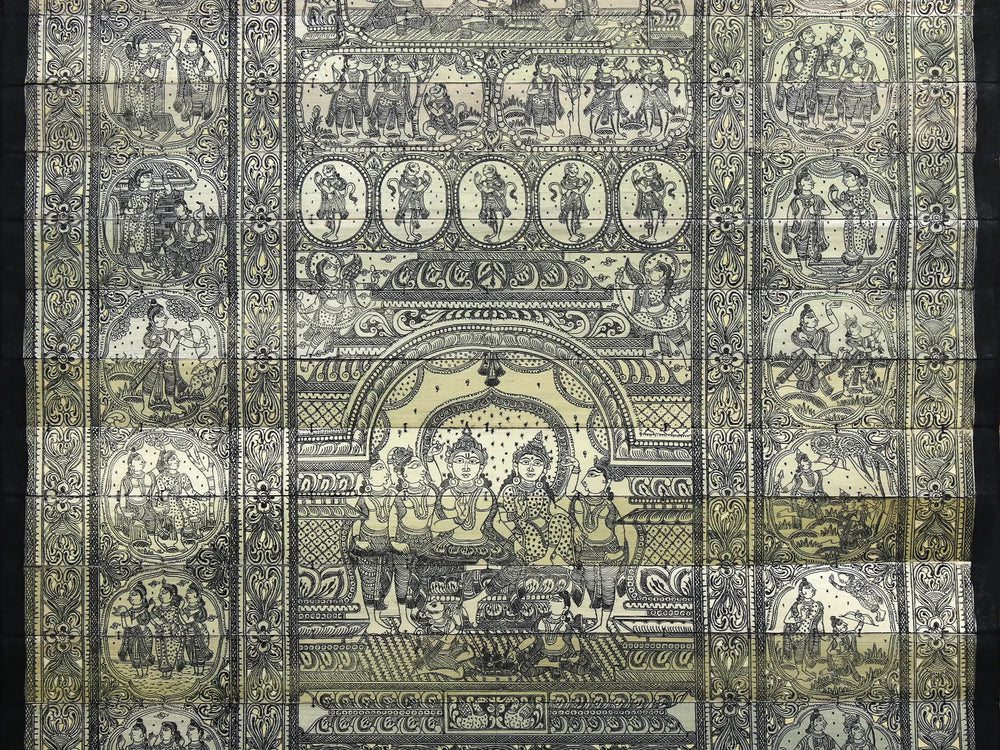 Shri Ram darbar at Center with Ramayan (The Story of Lord Ram)
