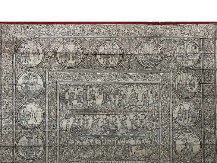 Krishna Leela (The Story of Lord Krishna) Pattachitra Painting on Cloth by Rabi Behera · view 3
