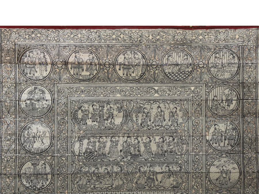 Krishna Leela (The Story of Lord Krishna) Pattachitra Painting on Cloth by Rabi Behera