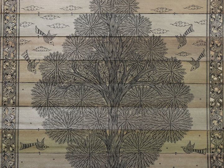 Tree with Deers and Birds Pattachitra Painting on Cloth · view 4