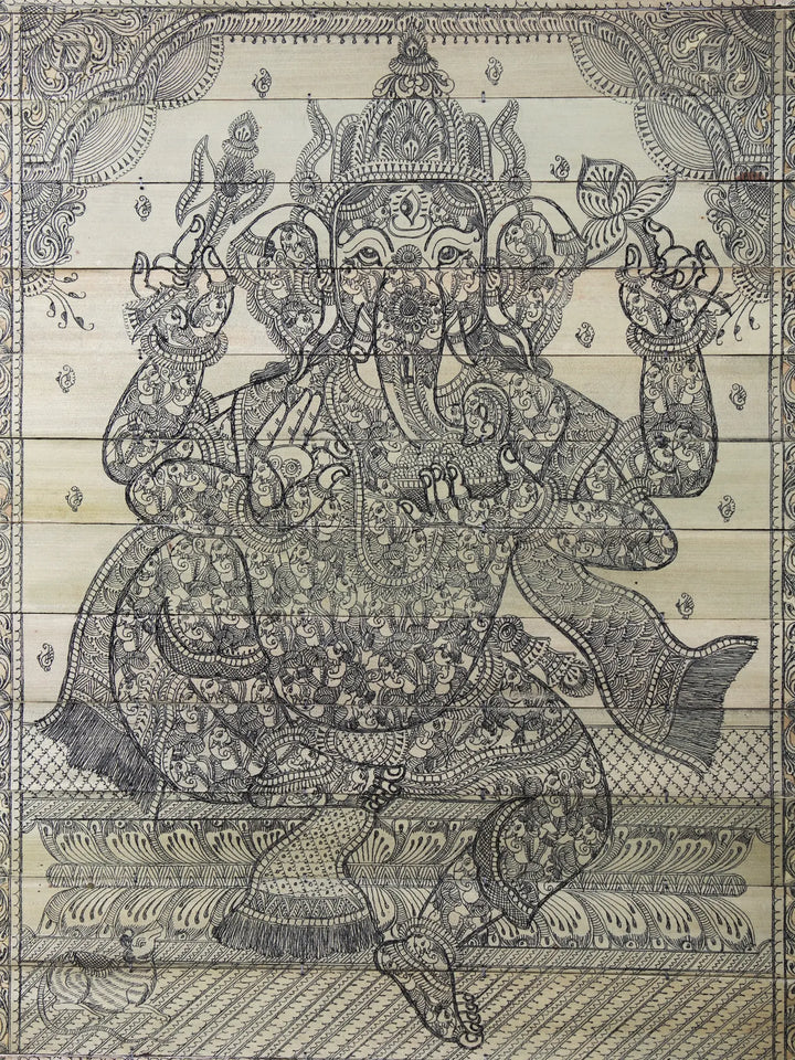 Bhagawan Ganesha Pattachitra Painting on Cloth · view 2