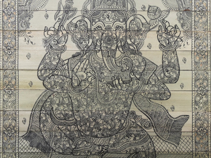 Bhagawan Ganesha Pattachitra Painting on Cloth · view 4