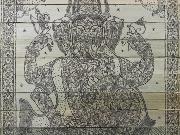 Ganesha Palm Leaf Pattachitra Painting on Palm Leaf · view 4