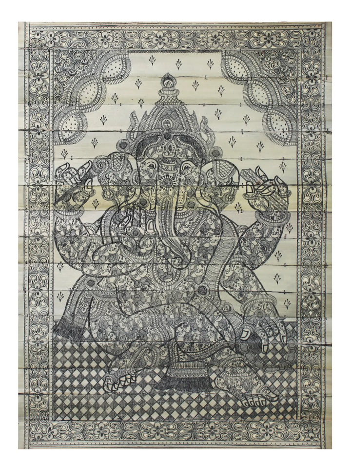 Ganesha Palm Leaf Pattachitra Painting on Palm Leaf · view 1