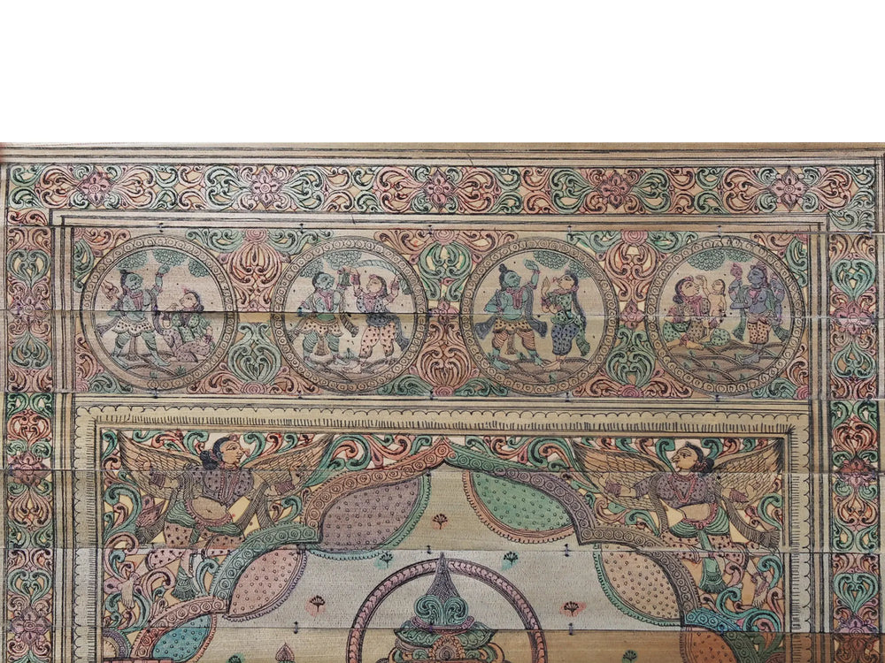 Sitting Six Hands Lord Ganesha with His Life Story