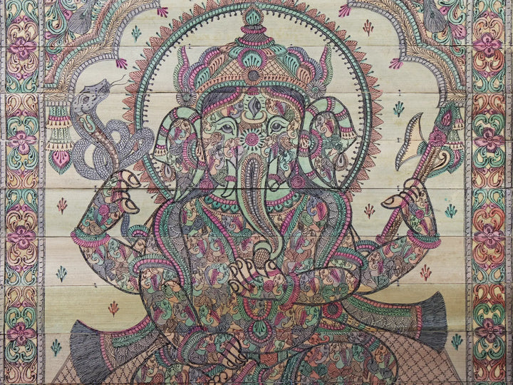 Ganesha Palm Leaf Pattachitra Painting on Palm Leaf · view 4