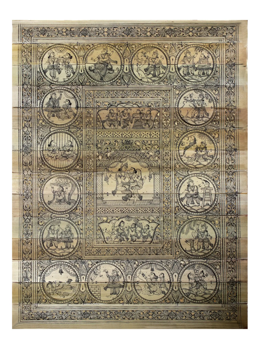 Krishna Leela (The Story of Lord Krishna) Pattachitra Painting on Cloth