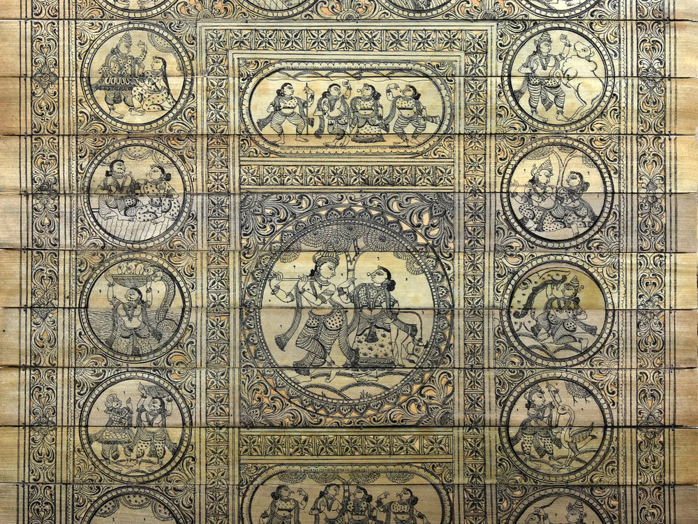 Radha-Krishna at Center with Episodes of Shri Krishna Leela