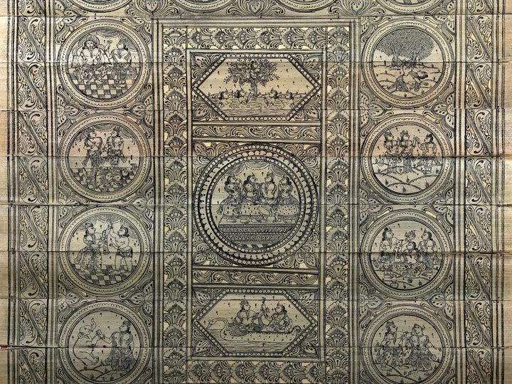 Lord Krishna's Life Story (Krishna Leela) Pattachitra Painting on Cloth · view 4