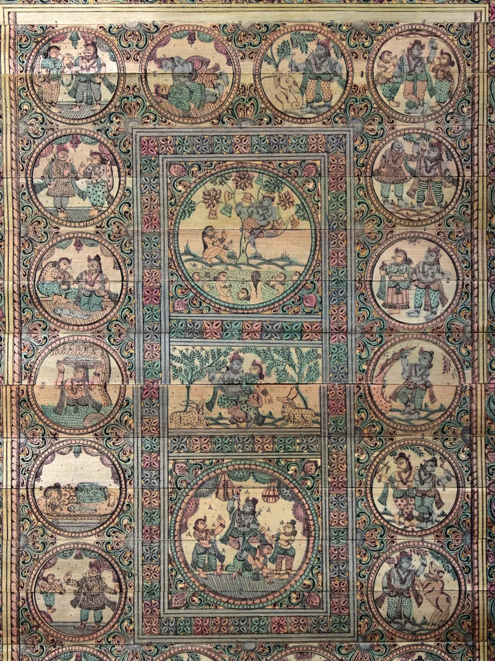 Episodes of Shri Krishna Leela (Lord Krishna's Life Story) Pattachitra Painting on Cloth · view 2