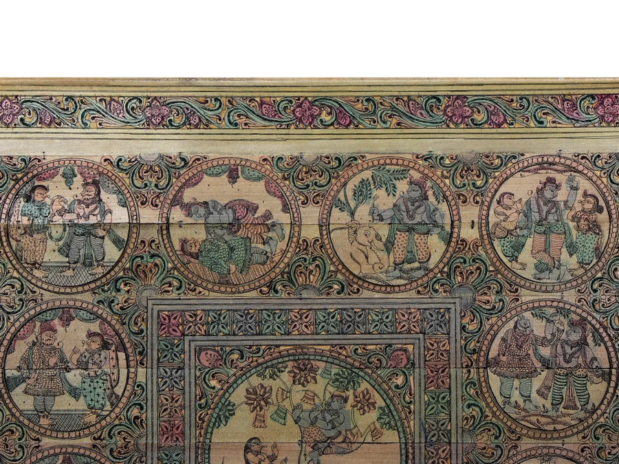 Episodes of Shri Krishna Leela (Lord Krishna's Life Story) Pattachitra Painting on Cloth