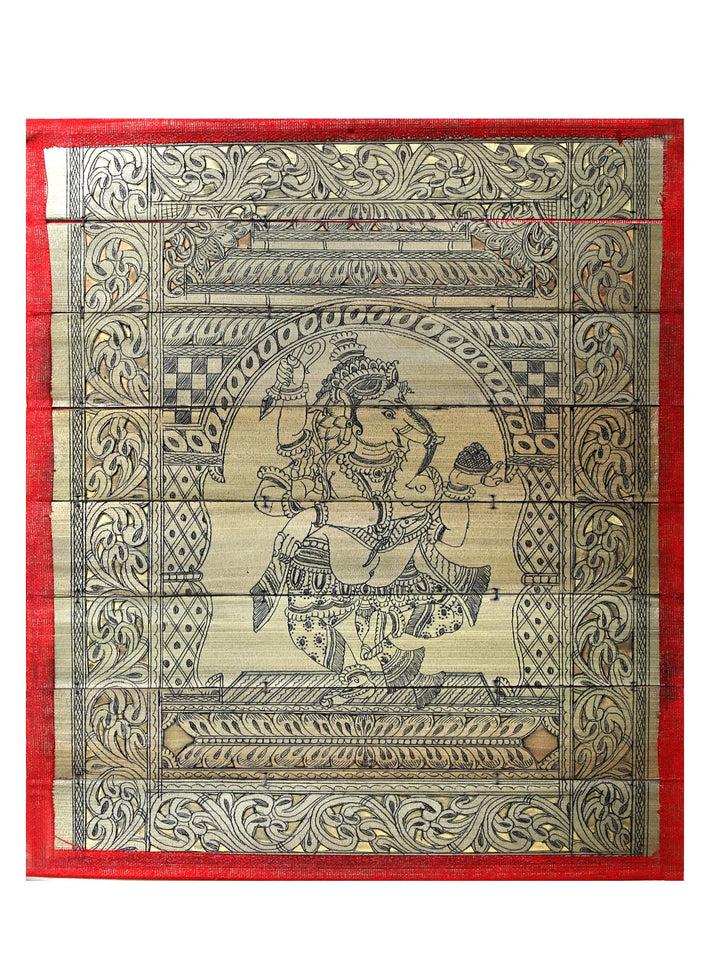 Dancing Lord Ganesha - Patta from Odisha Pattachitra Painting on Cloth · view 1