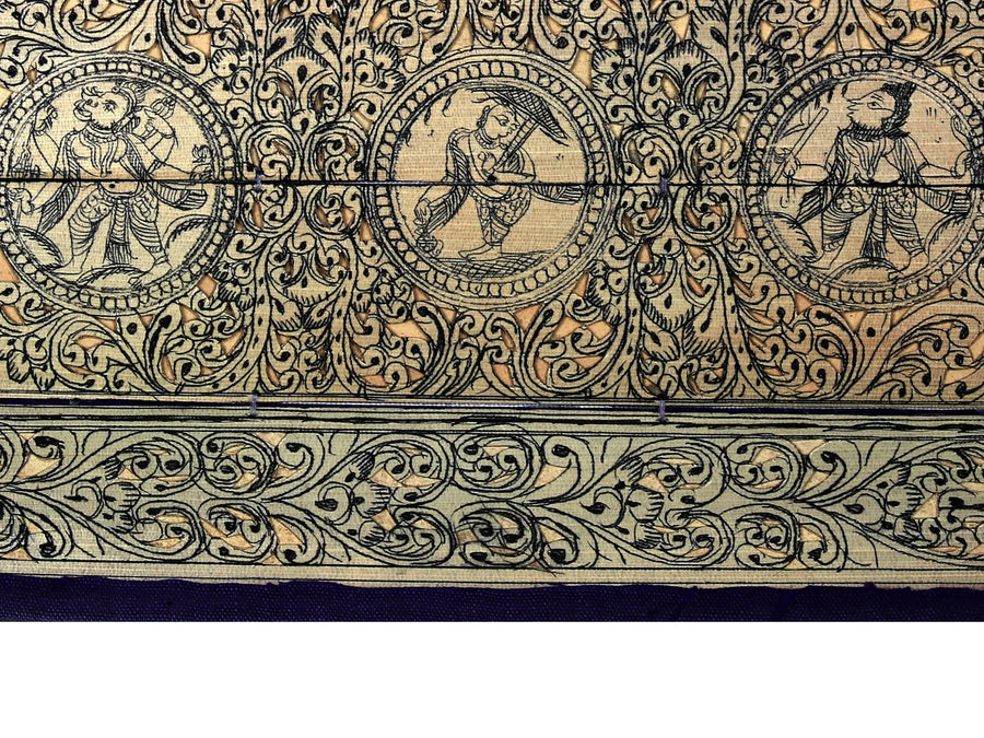 Episodes of Krishna Leela with Dashavatara of Lord Vishnu Pattachitra Painting on Cloth