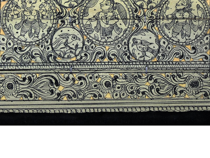 Radha-Krishna and Demons Killed Pattachitra Painting on Cloth by Lord Krishna · view 4