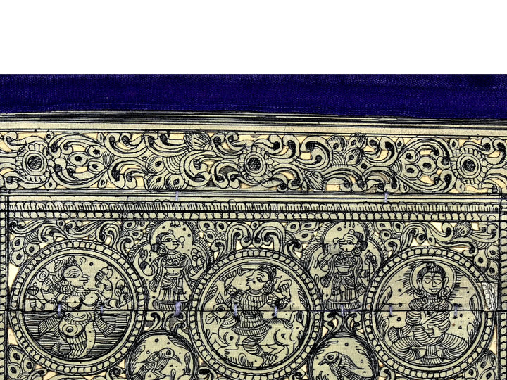 Radha-Krishna at Center with Dashavatara of Lord Vishnu Pattachitra Painting on Cloth · view 3