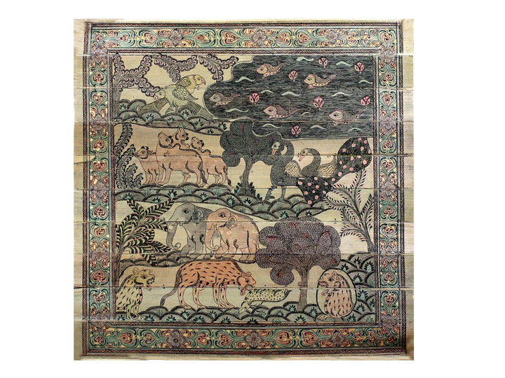 A Jungle Landscape Pattachitra Painting on Palm Leaf · view 1