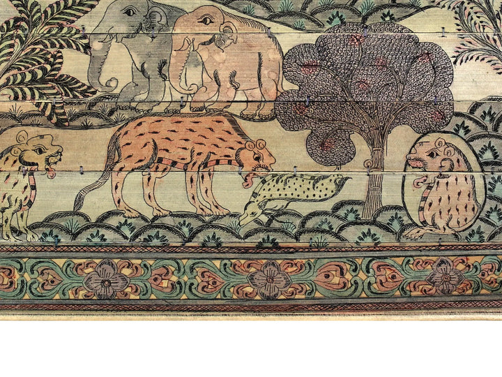 A Jungle Landscape Pattachitra Painting on Palm Leaf · view 4