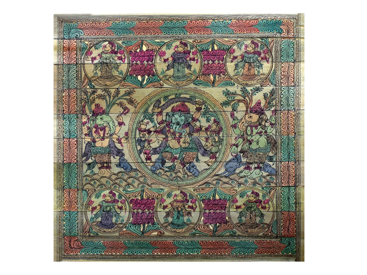 Six Hands Dancing Lord Ganesha Pattachitra Painting on Cloth · view 1