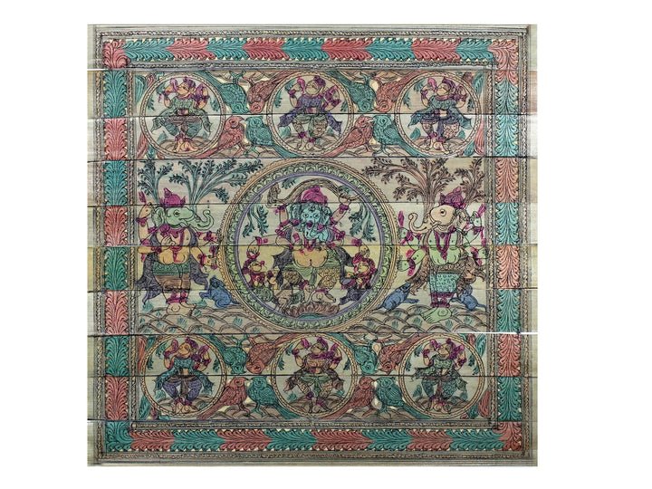 Six Armed Dancing Ganesha Pattachitra Painting on Cloth · view 1