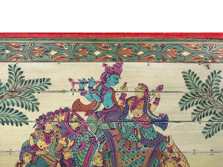 Radha Krishna on Pashu Kunjar Pattachitra Painting on Cloth · view 3