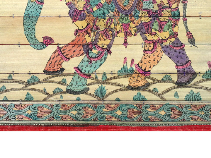 Radha Krishna on Pashu Kunjar Pattachitra Painting on Cloth · view 4