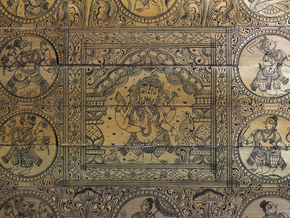 Standing Lord Ganapati at Center with Dashavatara of Lord Vishnu