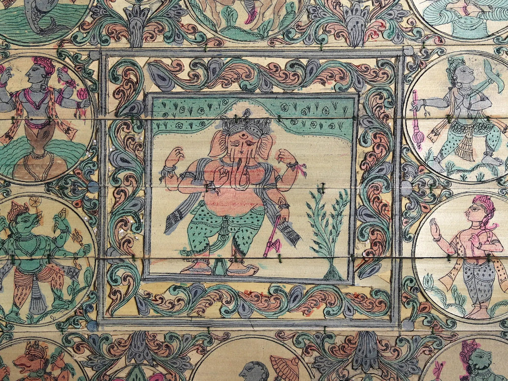 Standing Chaturbhuja Lord Ganesha with Lord Vishnu's Dashavatara